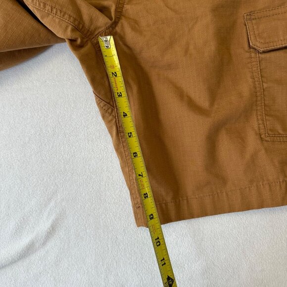 Carhartt Womens Force Cargo Shortalls Size M (8/10) Stretch Utility Tan Brown - Picture 10 of 11